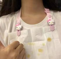 Stomach towel anti-drip splash clip eating paper towel clip hanging neck small clip bib handkerchief clip adjustable cartoon splash oil
