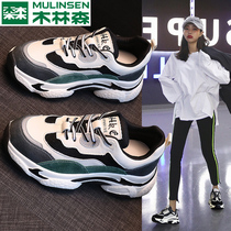 Mullinson father shoes womens spring and autumn 2021 new leisure sports shoes ins tide women thick-soled Joker womens shoes