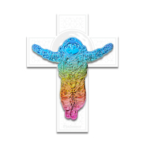 Spot-Original Design Astronaut Crucified Cross Astronaut Colored Alloy Badge Brooch