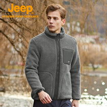 jeep official flagship store middle-aged mens fleece jacket velvet plus velvet Padded cashmere fleece