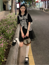 GOOSSANY ORIGINAL DESIGN SENSE NICHE BLACK DOLL COLLAR DRESS FEMALE SUMMER SKIRT SMALL THIN SWEET COOL