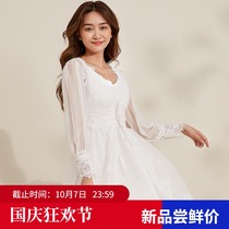 Fengtai morning robe female bride bridesmaid wedding ceremony glass mirror French lace fairy air Pearl robe bathrobe set