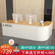 Semi-circular corner paint Simple modern arc counter Arc cashier Milk tea barber shop front desk reception desk