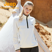 Jeep fleece sweater coat women's fashion pullover bottoming shirt breathable outdoor warm half zipper cardigan fleece jacket