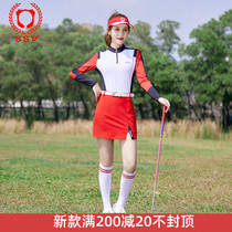 GOLF clothing womens coat long sleeve short skirt GOLF slim slim sweat absorption breathable Korean sports suit