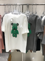 European Foreign Trade ~ Womens export withdrawal shear label grinding Diamond Bear Bear Loose Medium long short sleeve half sleeve shirt