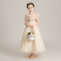 Childrens evening dress little girl host Pengpeng gauze flower girl princess dress girl piano performance princess dress summer