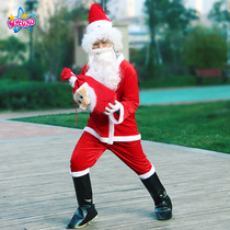 Santa Claus costume adult male Lady golden velvet Christmas dress dress suit