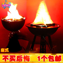 Flame lamp Mid-Autumn Festival National Day Wedding bar KTV decoration supplies LED electronic brazier large simulation brazier lamp