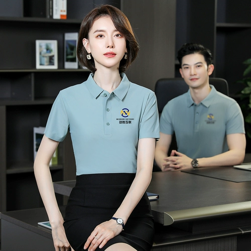 Цветная летняя шелковая быстросохнущая дышащая футболка polo для работы, делается под заказ, короткий рукав, с печатью вашего логотипа