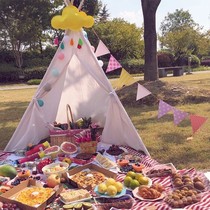 Childrens picnic small tent ins white indoor and outdoor dual-use net red party photo photography decoration Outdoor portable