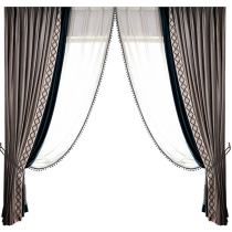 Grammy American modern minimalist new Chinese light luxury padded blackout flannel bedroom living room custom curtains