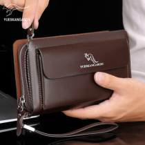 Lesen Kangaroo Men Genuine Leather Handbag Hand Gripped Hand Grip Carrying Handbag Business Casual Large Capacity Money Clip Bull Leather Handbag Bag