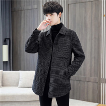 Coat mens autumn and winter 2021 new trendy woolen double-sided cashmere coat Tide brand long woolen trench coat