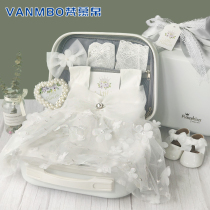 Baby gift box white lace princess dress skirt cotton suit female baby 100 day birthday gift