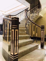 Net Red new new Chinese stair guardrail household solid wood handrail simple Villa railing aluminum alloy light luxury railing