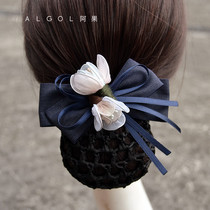 Aguo floral headdress hair net pocket temperament flower professional hairclip stewardess nurse net flower staff as hair set hair set