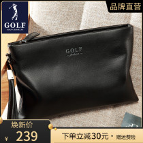 Golf Men Hands Bag Genuine Leather Business Casual Envelope Hand Grip Baotou Layer Cow Leather New Youth Cell Phone Bag