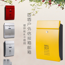 Mailbox wall European villa outdoor rainproof household mailbox stainless steel mailbox