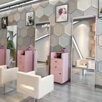 Nordic mirror net red Simple mirror table Hair single-sided floor-to-ceiling mirror Hair salon mirror Modern style dedicated barber shop fresh