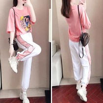 Dream Yizhe summer clothing new short sleeve sports suit women fashion trend foreign style Korean casual two-piece picture