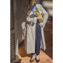 Beautiful emperors anti-wrinkle good fight-style double-row buttoned suit collar loose long style wind clothes 2022 new