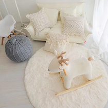 Thickened Carpet Round Bed Side Plush Blanket Home Living Room Nordic Wind Kids House Nets Red Bedroom Teenage Blanket Mat