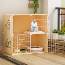 Cat Cage Villa Mega Free Space Home Cat Litter Basin Indoor Two Floors With Toilet Kitty Pet Cat House Cat House