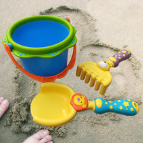 Childrens beach toy set shovel bucket hourglass outdoor soil baby digging sand to play sand tools rake kettle