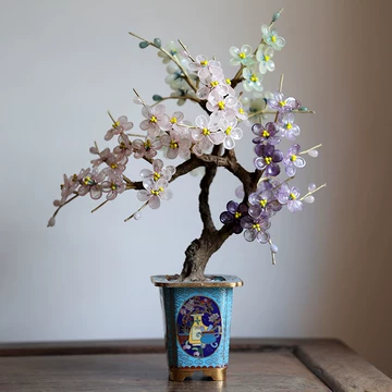 中国美術 古玩 七宝焼 景泰藍 玉石盆栽　玉石盆景 景泰蓝玉石盆景-景泰蓝玉石盆景促销价格、景泰蓝玉石盆景品牌- 淘宝