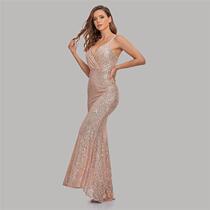 New high waist collar sling fish tail GA00031 piece of clothing Dress Level Banquet to host high Lilly