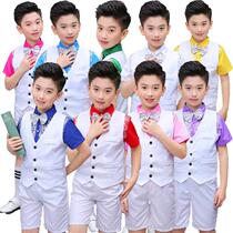 Childrens choral performance student Zhao Temple clothes Primary school bright sheet Back belt Pants Kindergarten Stage Costume Kid in the middle of the show