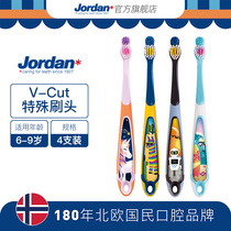 Norway imported jordan infant children baby training tooth protection fine soft hair baby tooth brush 6-9 years old 3 stages 4 pcs