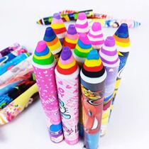 Cartoon Rainbow Eraser Kindergarten Primary School Students Cylindrical Colorful Wash Clean Boys and Girls Various Styles