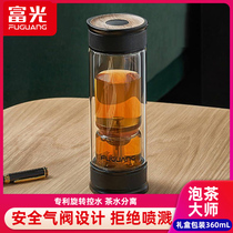 Fulight high-end tea water separation tea cup male tea maker glass elder teacher leadership gift custom Cup