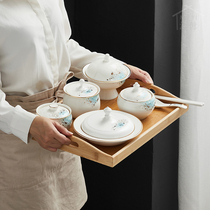 Mother and baby club hipster porcelain tableware maternity household hygiene environmental protection month meal ceramic tableware set combination