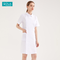 Nurse uniform short-sleeved female summer thin slim-fit long hospital oral nurse overalls clothes customized large size