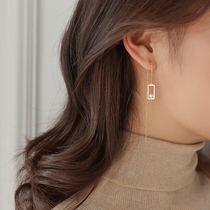 Sterling silver long ear line round face thin high-grade sense earrings Korean temperament net red 2020 new trend earrings for women