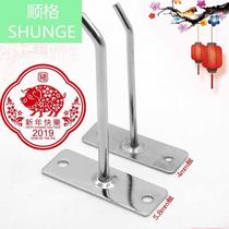 Coarse stainless steel color wall adhesive hook shelf straight Hook nail wooden straight hook jewelry accessories hook screw flat hook