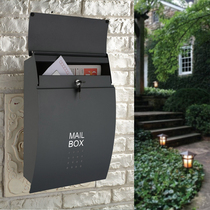 Letter box Outdoor rainproof Newspaper and magazine Express suggestion box Wall-mounted large creative villa mailbox with lock