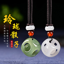 Hetian jade pendant road Road jade necklace exquisite dice an red bean transfer bead jade bracelet for men and women couples