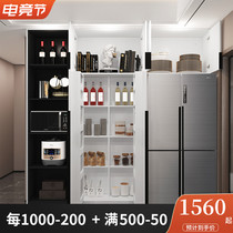 Modern simple dining side cabinet Wine cabinet One-piece high cabinet Wall household living room cupboard Kitchen refrigerator embedded cabinet