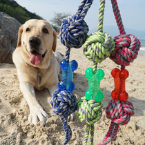 Big dog bite resistant interactive knot toy molars large dog Labrador golden hair Bone cotton rope interactive rope ball