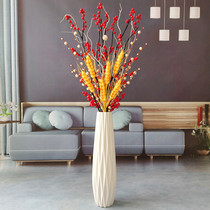 Living room decoration flower simulation red fruit rich fruit fruit dried flower landing flower wedding flower arrangement barley opening creative decoration flower