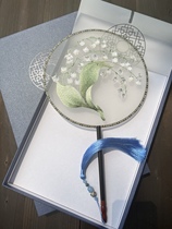 Round blue - ringlan ink jubilee embroidery single - dimensional fan - suit band robe to shoot dancer hand shake