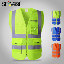 SFVest net cloth reflective clothing vest traffic safety construction vest sanitation road construction site summer breathable clothing