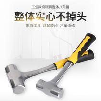 Square head household construction hammer hand masonry hammer head iron hammer mason hit the wall site with an octagonal hammer