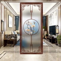 New Chinese art glass screen partition living room grille Entrance aisle Translucent painted frosted crafts