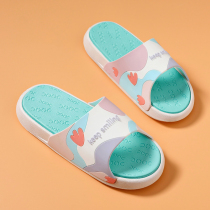 Slipper Women Summer Wear Thick Bottom 2021 Simple Non-Slip Home Bathroom Bath Silent Printed Dung Sand Slipper