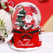 Santa Claus crystal ball music box decoration music box automatic rotation snow children Christmas gift 030